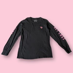 Riot Society Black Punk Candy Heart Long Sleeve Tee